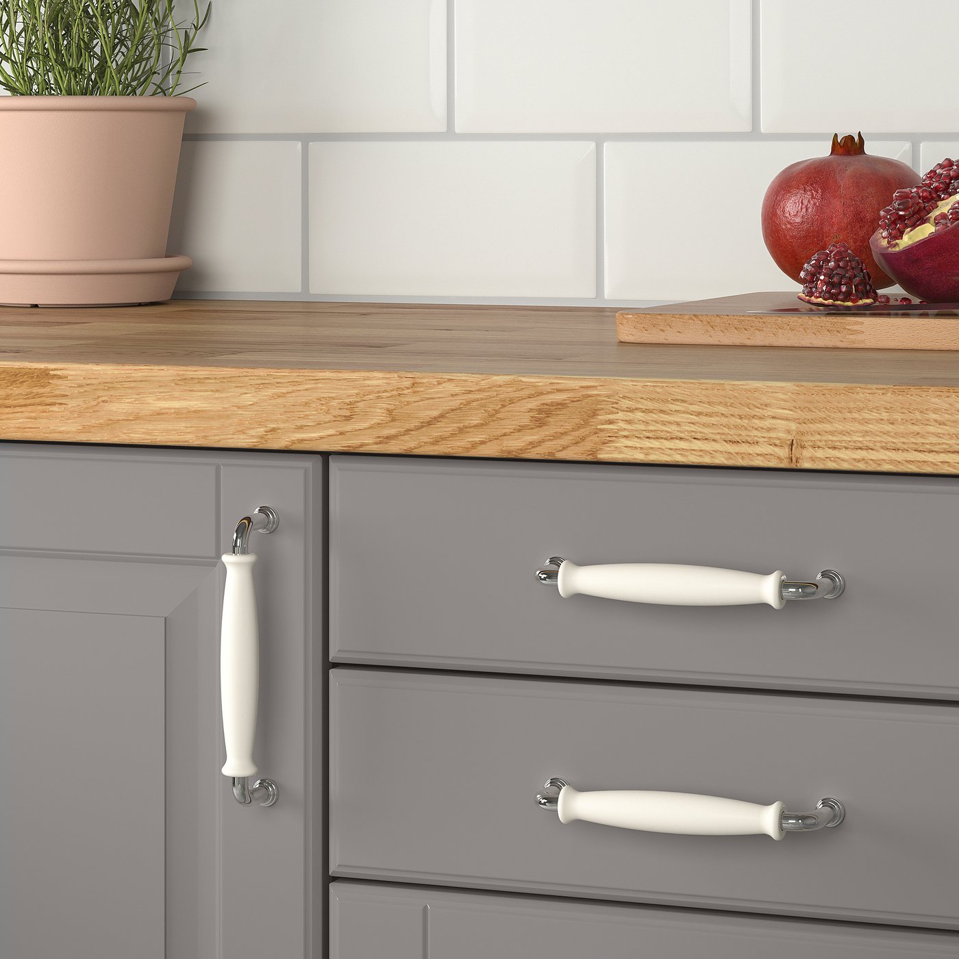 KLINGSTORP Handle Off white chrome plated 141 Mm IKEA KLINGSTORP Handle Off white chrome plated 141 Mm IKEA