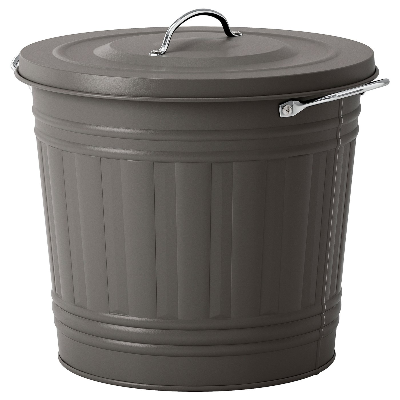 KNODD Bin with lid - grey 16 l