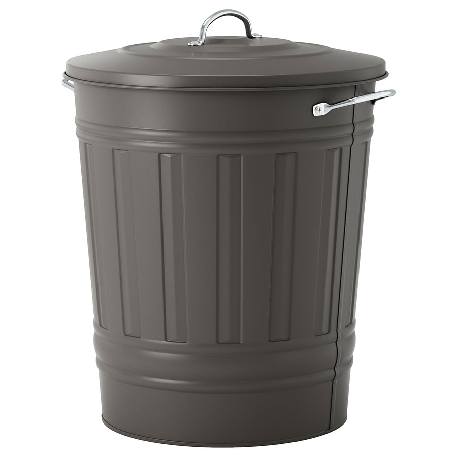 KNODD Bin with lid, grey, 40 l IKEA