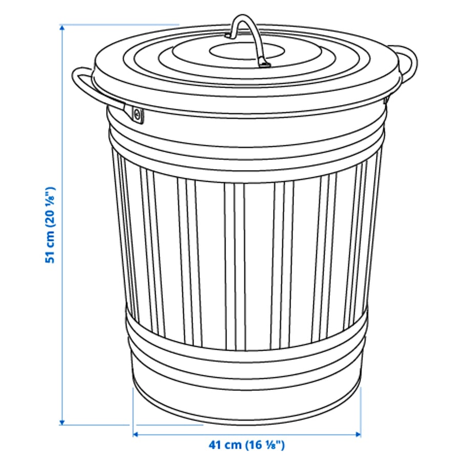 KNODD Bin with lid, grey, 40 l IKEA