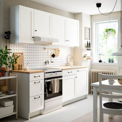 KNOXHULT Kitchen, white frame, 220x61x220 cm