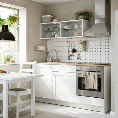 KNOXHULT Kitchen, white frame, 180x61x220 cm