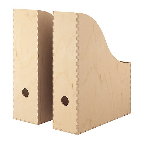 KNUFF Magazine file set of 2 IKEA Untreated wood; can be treated with oil or glazing paint for a personal touch and a more durable surface.