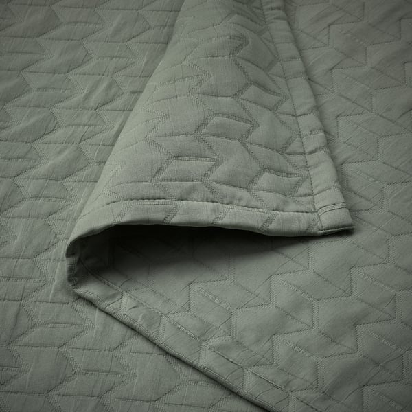 KÖLAX Bedspread, grey-green, 230x250 cm