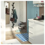 KÖRFÄLTSPIL Door mat, blue green/circle pattern, 60x90 cm