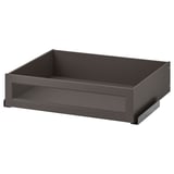 KOMPLEMENT Drawer with framed glass front, dark grey, 75x58 cm