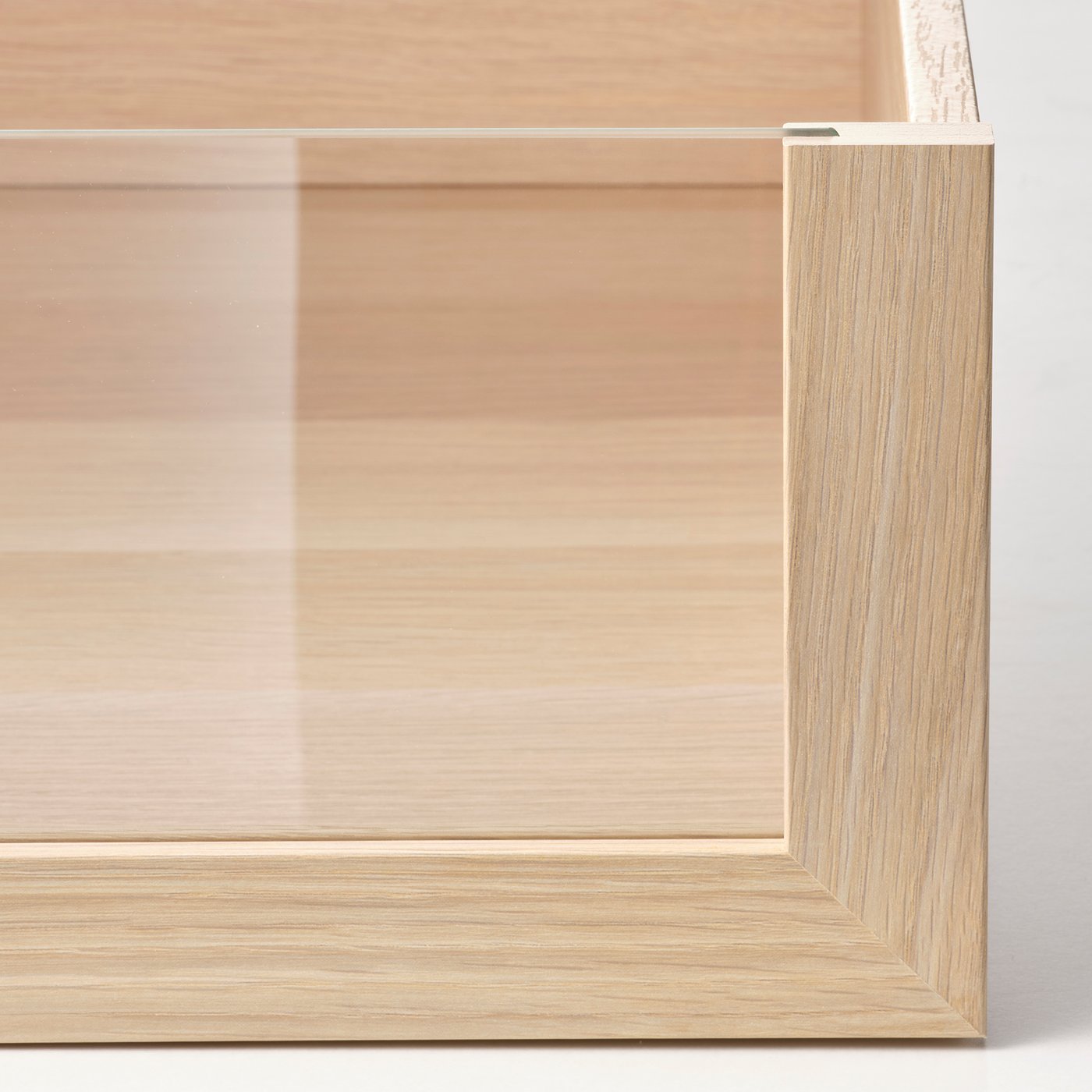 KOMPLEMENT Drawer with glass front, white stained oak effect, 100x58 cm