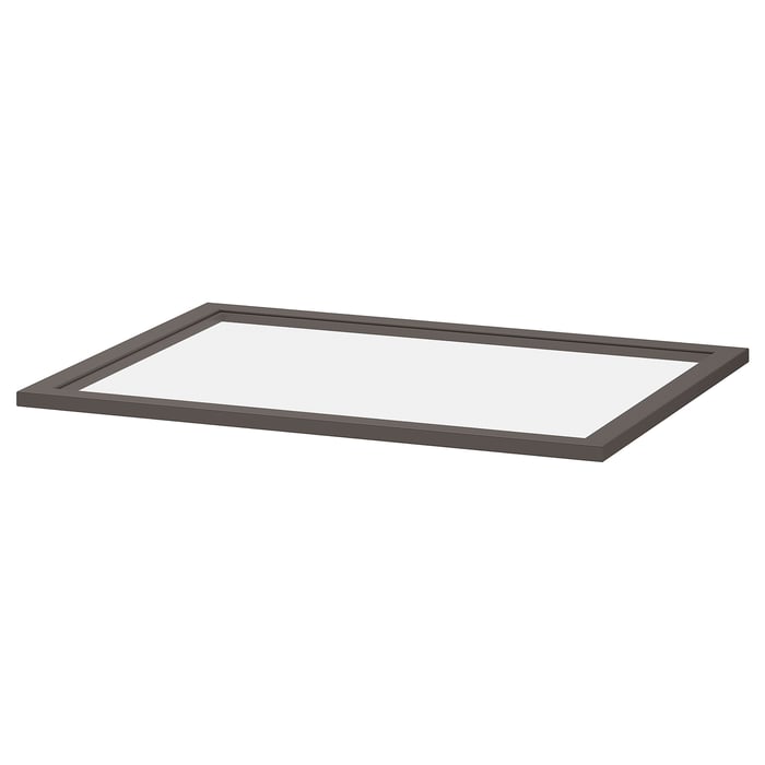 KOMPLEMENT glass shelf, dark grey, 75x58 cm IKEA