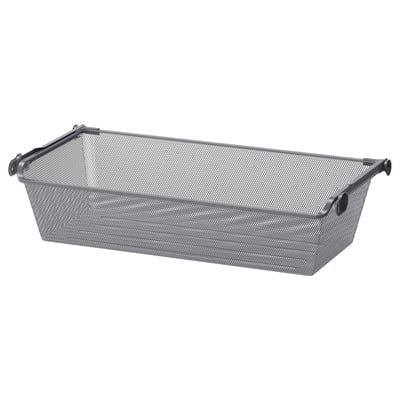 KOMPLEMENT Mesh basket with pull-out rail, dark grey, 75x35 cm