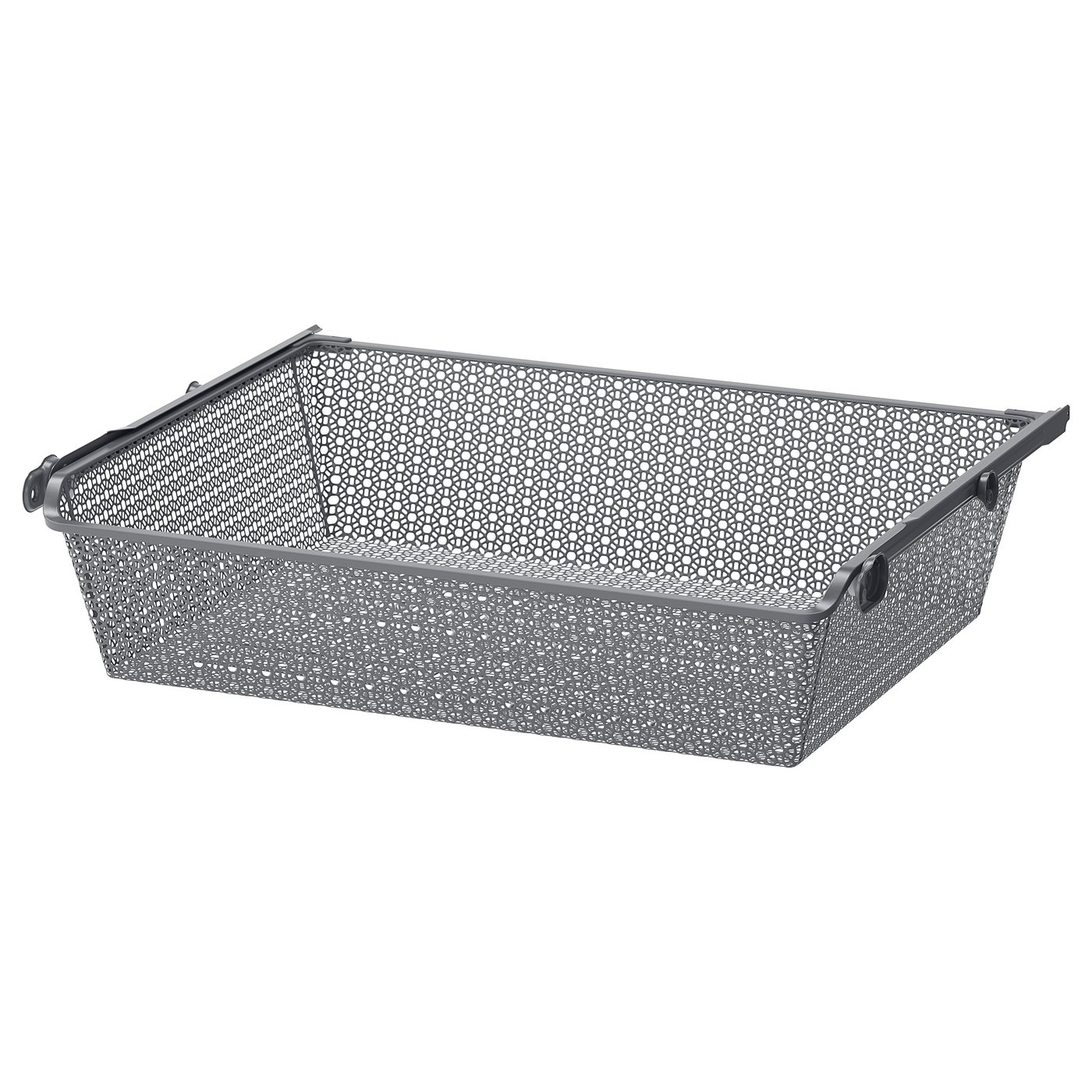 KOMPLEMENT Metal basket with pull-out rail - dark grey 75x58 cm