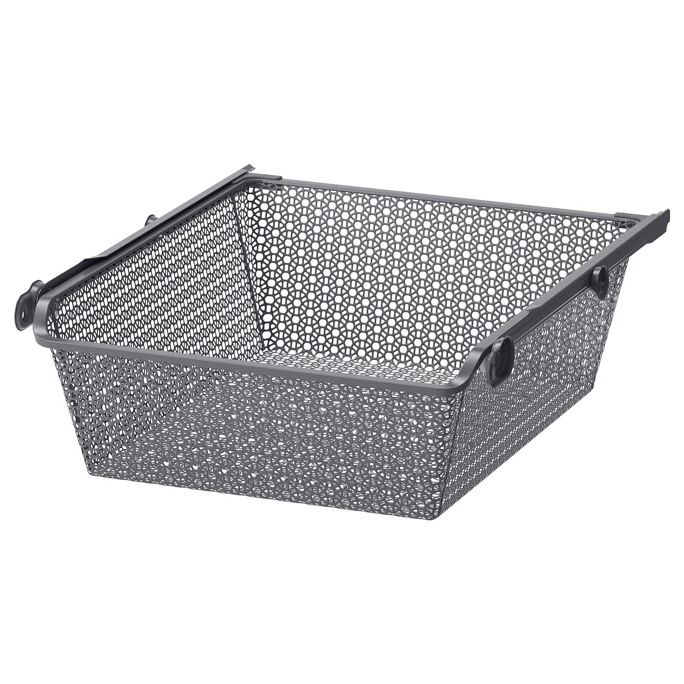 KOMPLEMENT Metal basket with pull-out rail - dark grey 50x58 cm