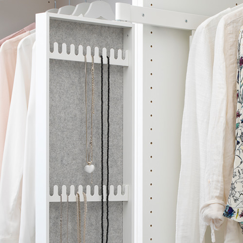 KOMPLEMENT Pullout mirror with hooks white IKEA