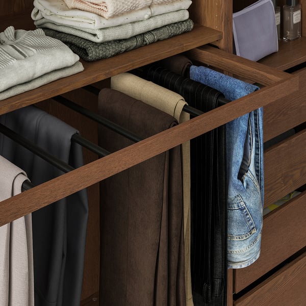 KOMPLEMENT Pullout trouser hanger brown stained ash effect IKEA