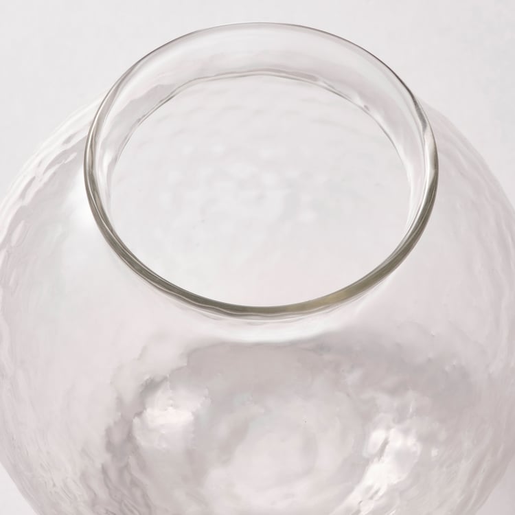 KONSTFULL vase, clear glass/patterned, 10 cm IKEA