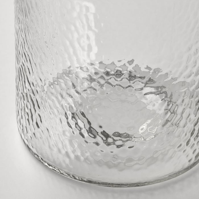 KONSTFULL vase, clear glass/patterned, 26 cm IKEA