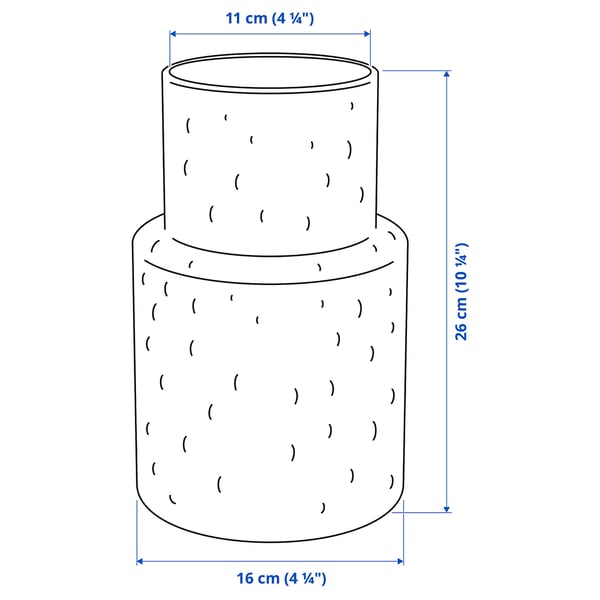 KONSTFULL Vase, patterned/brown, 26 cm