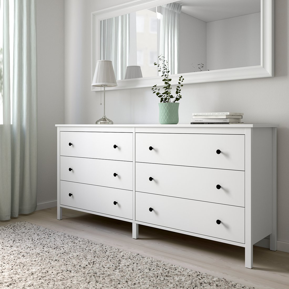 KOPPANG chest of 6 drawers, white, 172x83 cm IKEA