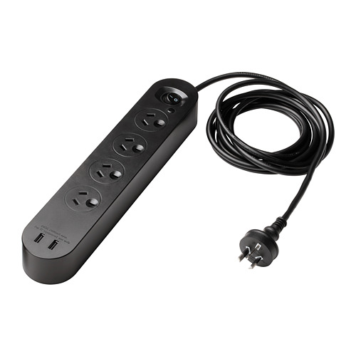 KOPPLA 4way socket with 2 USB ports IKEA