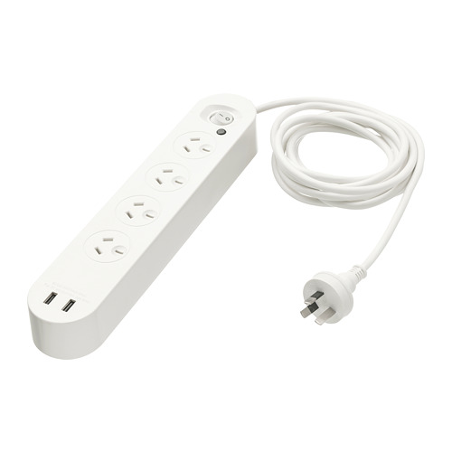KOPPLA 4way socket with 2 USB ports IKEA