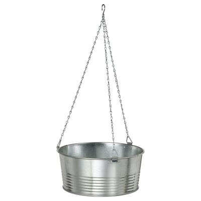 KORKGRAN Hanging planter, in/outdoor/galvanised, 27 cm