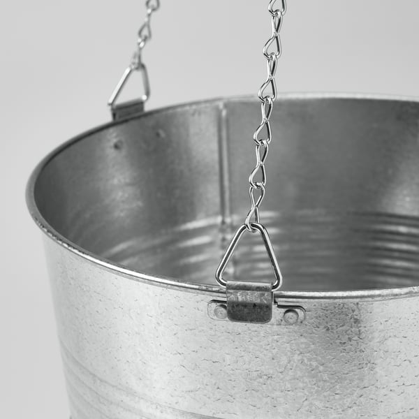 KORKGRAN Hanging planter, in/outdoor/galvanised, 27 cm