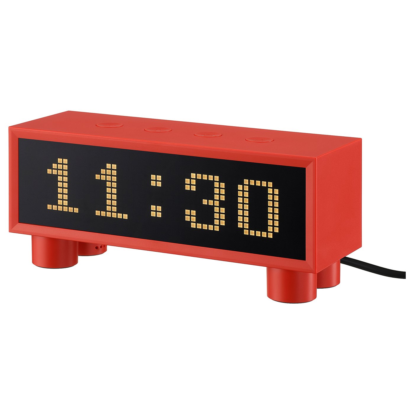 KORTLINJE Alarm clock with hygro-/thermometer - red 18x6x7 cm