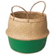 KRALLIG Basket, sedge natural/green, 25 cm
