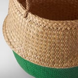 KRALLIG Basket, sedge natural/green, 25 cm