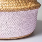 KRALLIG Basket, sedge natural/pink, 25 cm