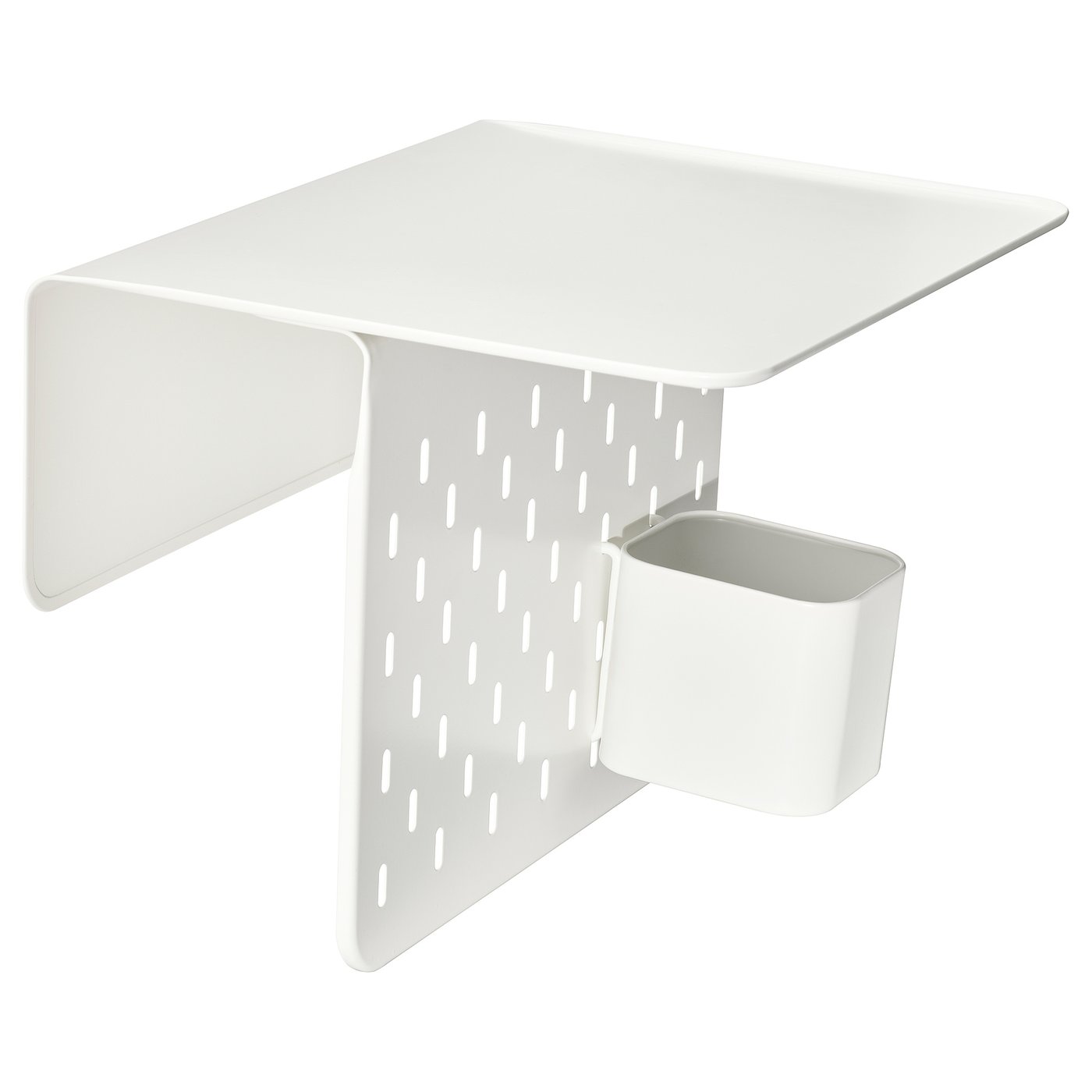 KRAMPHULT / SKÅDIS Armrest tray with container - white metal/white