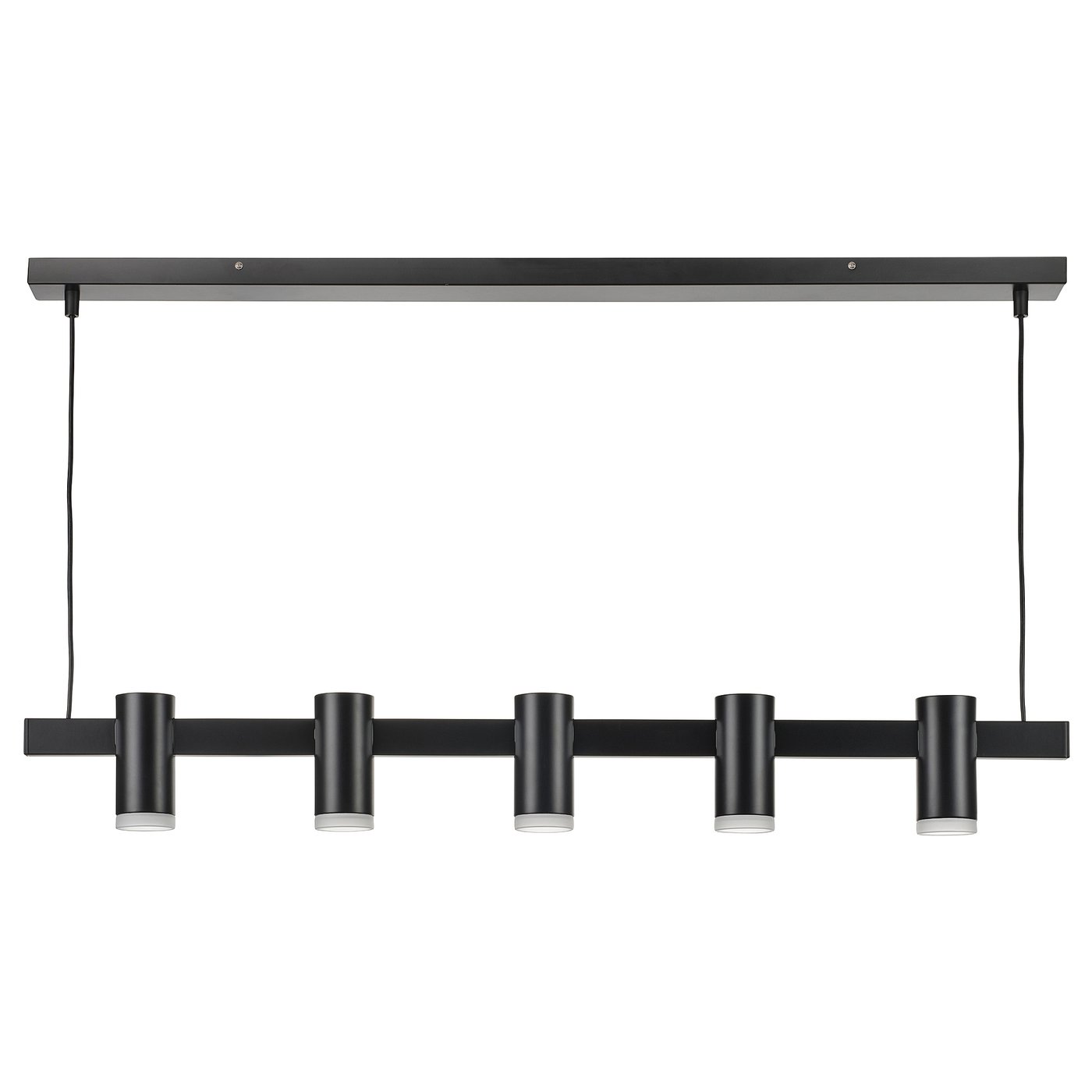 KRANSALG Pendant lamp with 5 lamps - black 113 cm