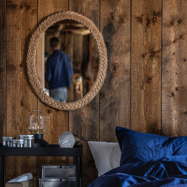 KRISTINELUND Mirror, rattan, 61x50 cm IKEA