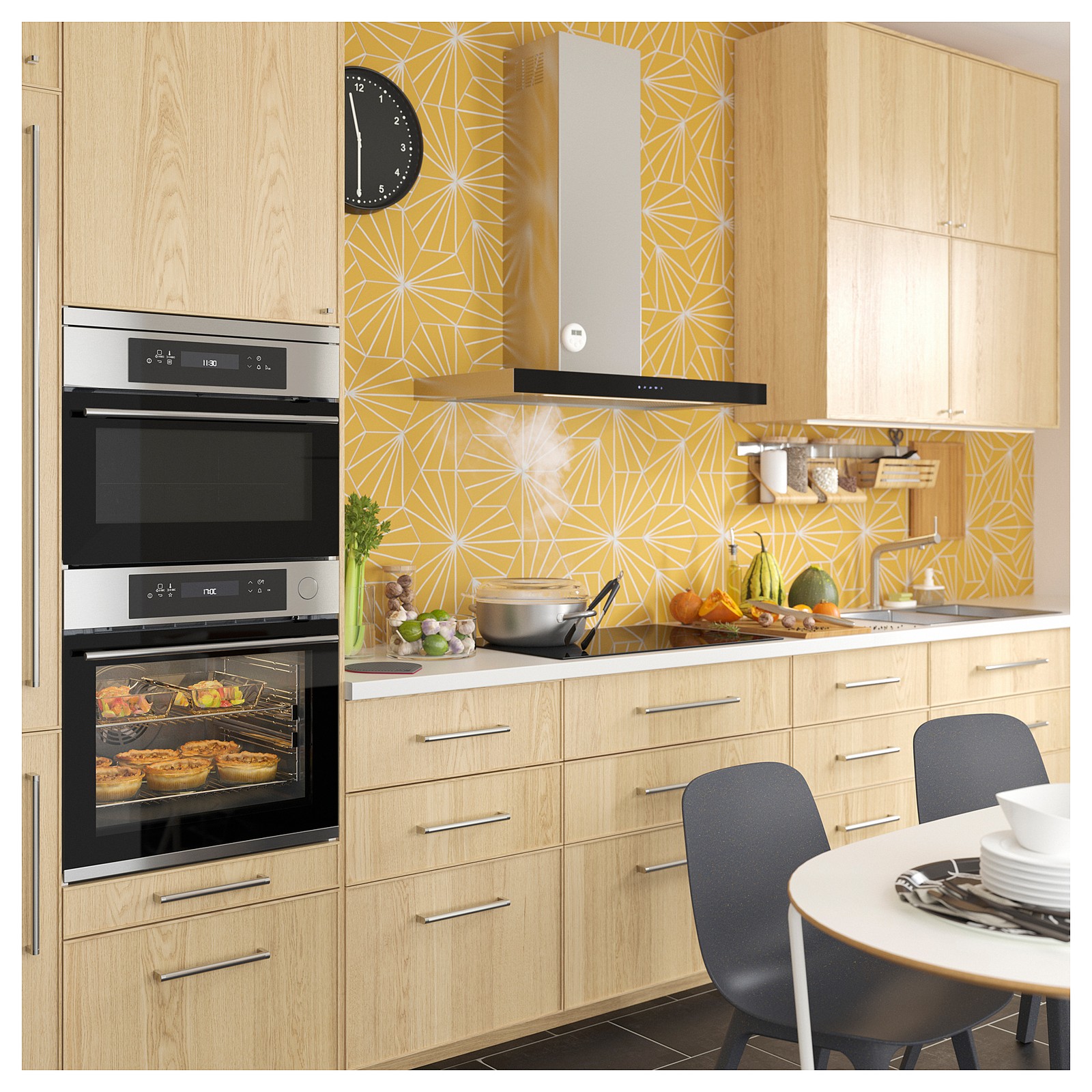 KULINARISK Forced air oven w steam function, stainless steel IKEA