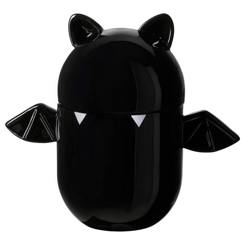 KUSTFYR Bowl with lid, bat black, 19 cm