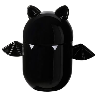 KUSTFYR Bowl with lid, bat black, 19 cm