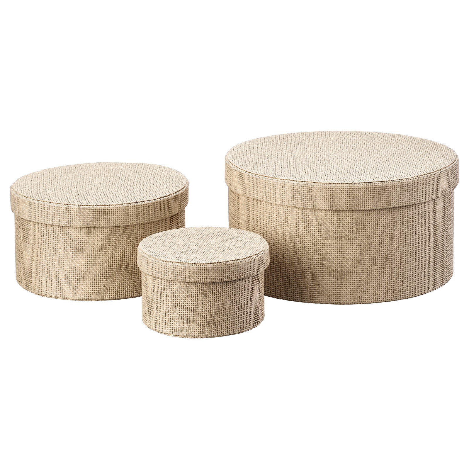 KVARNVIK Storage box, set of 3, beige IKEA