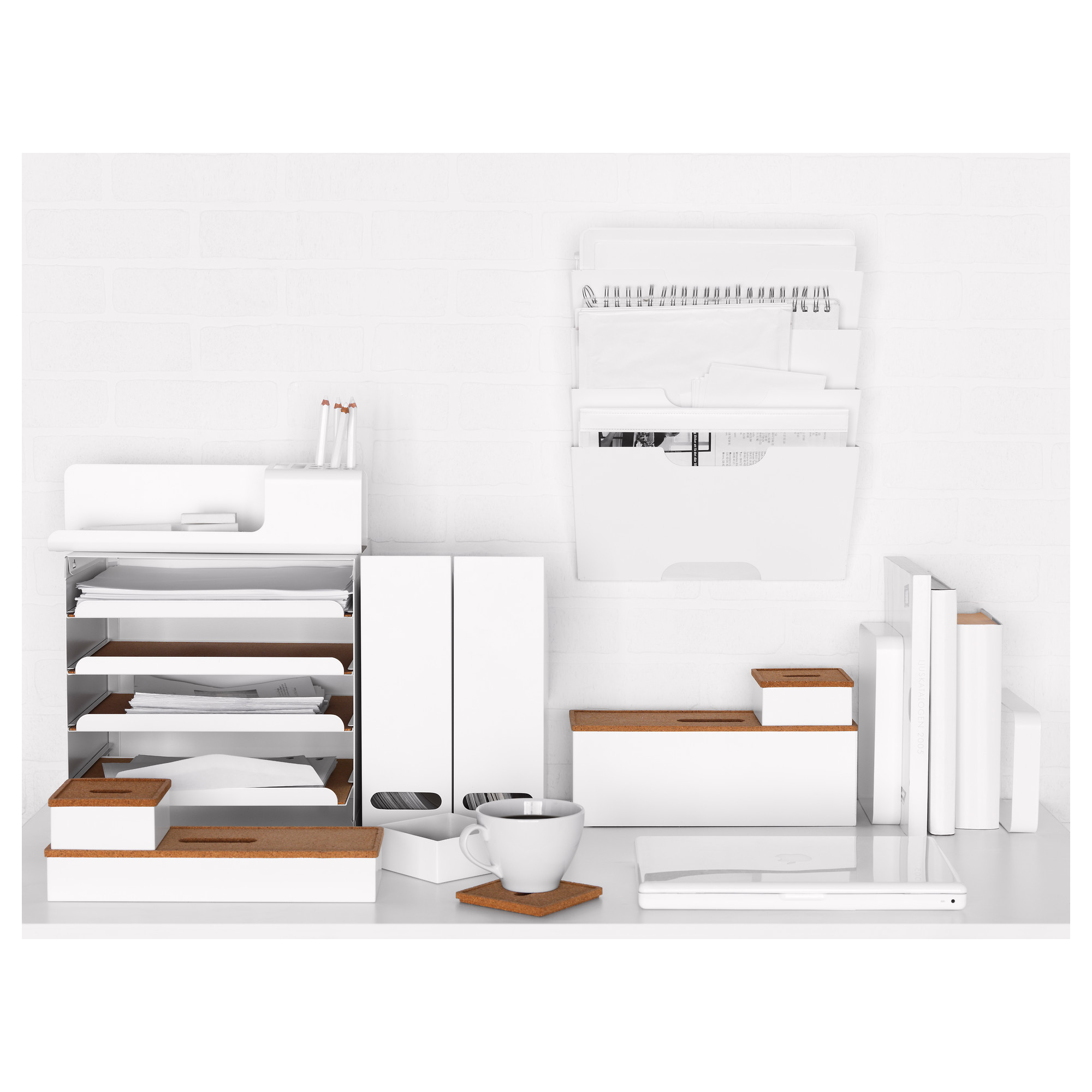 KVISSLE Cable management box, cork/white IKEA