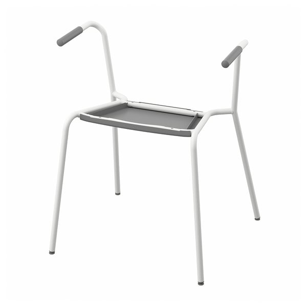 LÄKTARE Underframe for chair with armrests, white