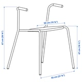 LÄKTARE Underframe for chair with armrests, white