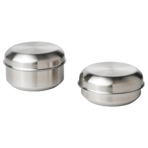 LÄTTUGGAD Snack container, set of 2, stainless steel IKEA