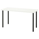LAGKAPTEN / ADILS Desk, white/black, 140x60 cm