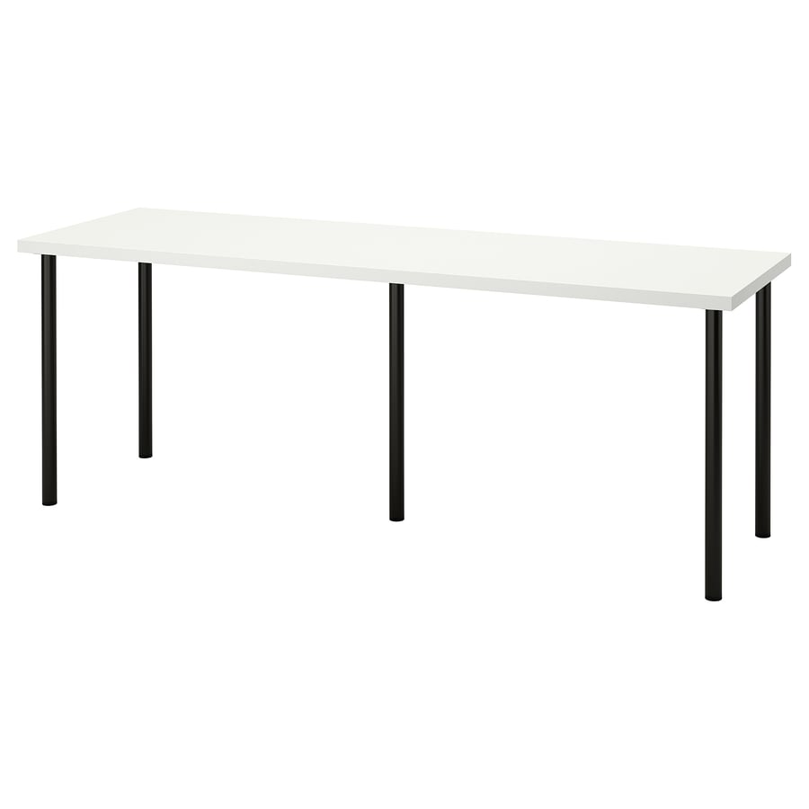 LAGKAPTEN / ADILS Desk, white/black, 200x60 cm IKEA