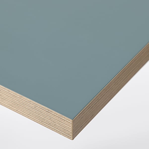 LAGKAPTEN / OLOV Desk, grey-turquoise/black, 120x60 cm
