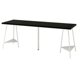 LAGKAPTEN / TILLSLAG Desk, black-brown/white, 200x60 cm