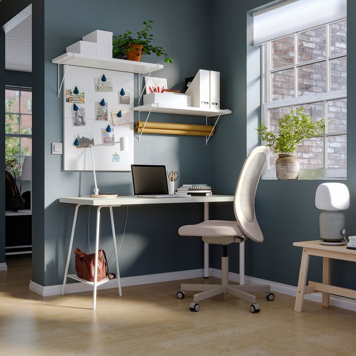 LAGKAPTEN / TILLSLAG desk, white, 140x60 cm IKEA