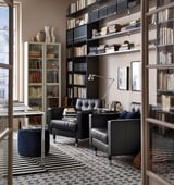 LANDSKRONA Armchair, Grann/Bomstad black/metal