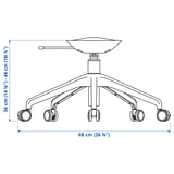 LÅNGFJÄLL Star base with 5 legs and castors, white