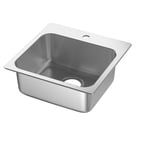 LÅNGUDDEN Inset sink, 1 bowl, stainless steel, 56x53 cm