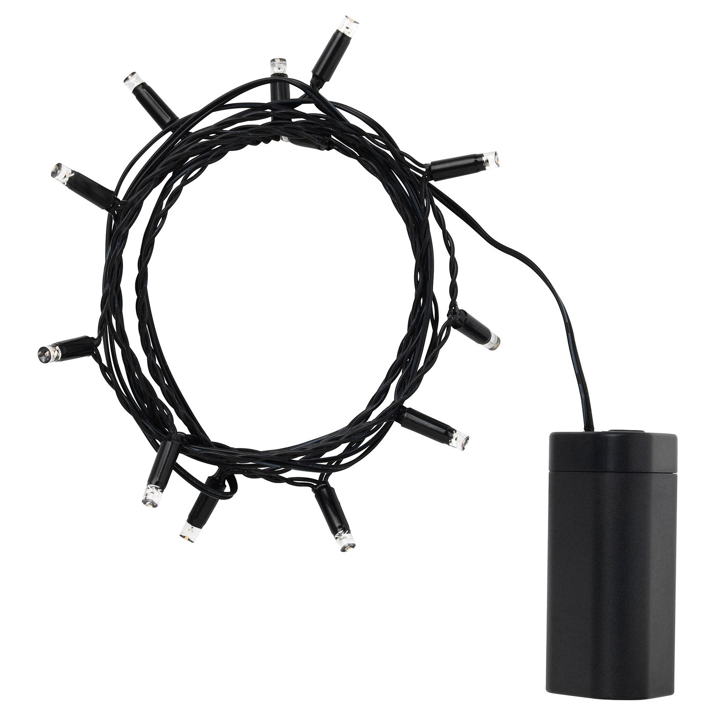 LEDLJUS LED lighting chain with 12 lights, outdoor, batteryoperated