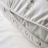 LEN Cover for nursing pillow, rabbit pattern/white, 60x50x18 cm